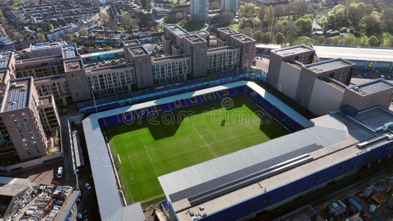 AFC Wimbledon Stadium Plough Lane Aerial View Stock Footage - Video of ...