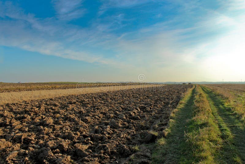 Ploughed land stock images