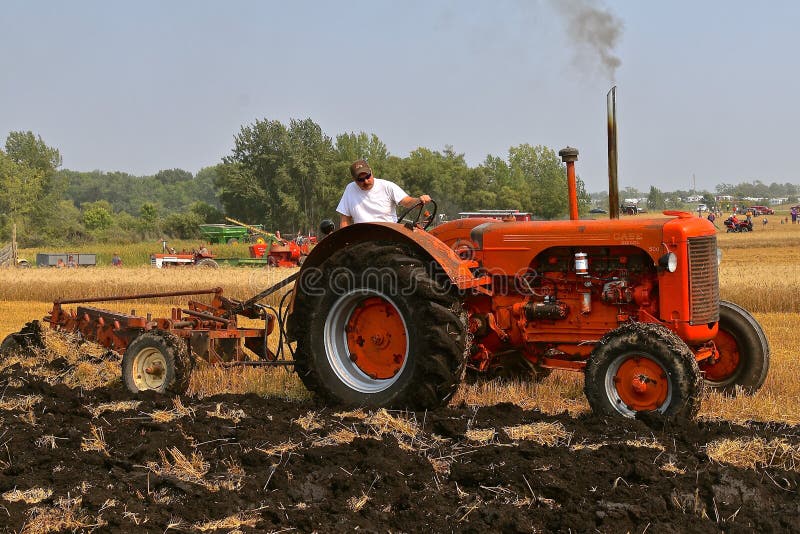 Plowing With An Old Case Diesel 500 Tractor Editorial Photo Image Of
