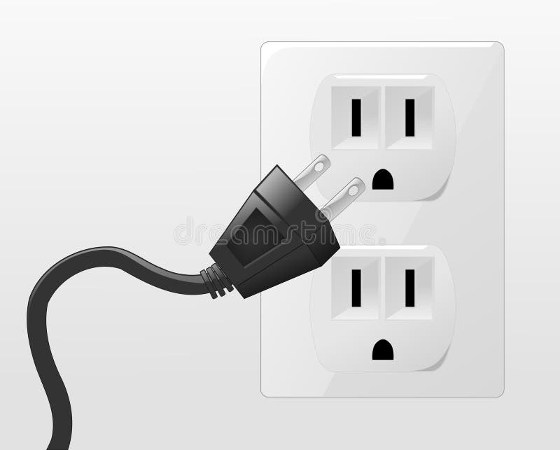 Electrical Plug with Outlet Stock Illustration Illustration of
