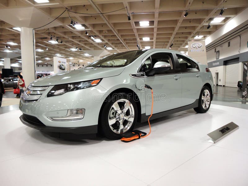 Plugin Car the Chevy Volt on Display Editorial Stock Image Image of