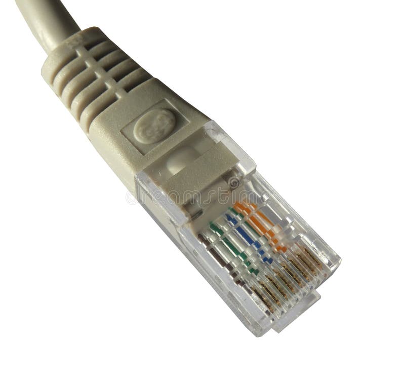 Plug Ethernet RJ45 izolat stock photos