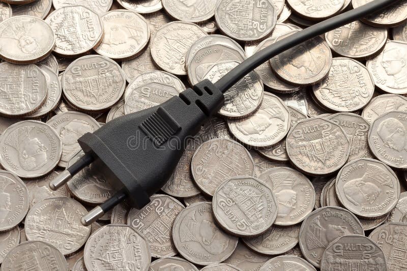 Plug on money stock image. Image of electricity, power 42028149