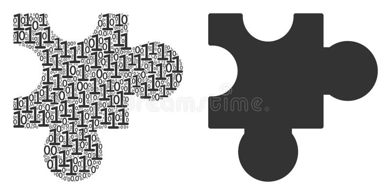 Plugin Collage of Binary Digits vector illustration