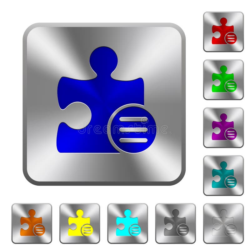 Plugin options rounded square steel buttons royalty free illustration