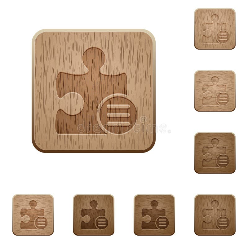 Plugin options wooden buttons vector illustration