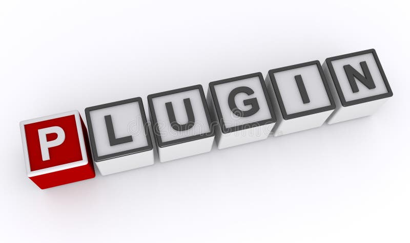 Plugin word block on white royalty free illustration