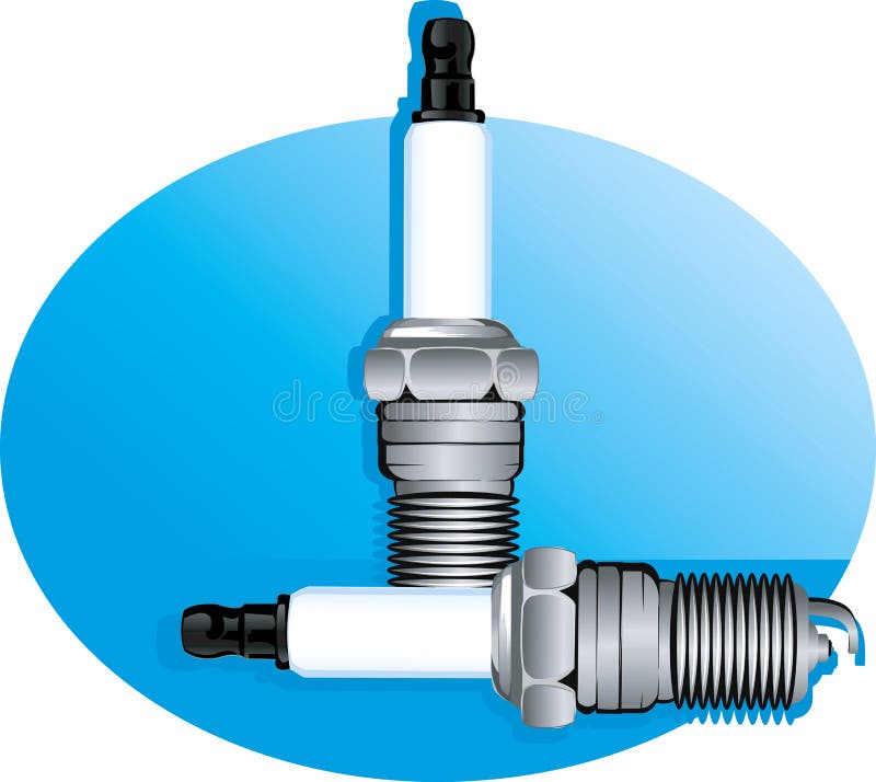 Illustration of two Sparking plugs kept horizontally and vertically. Illustration of two Sparking plugs kept horizontally and vertically