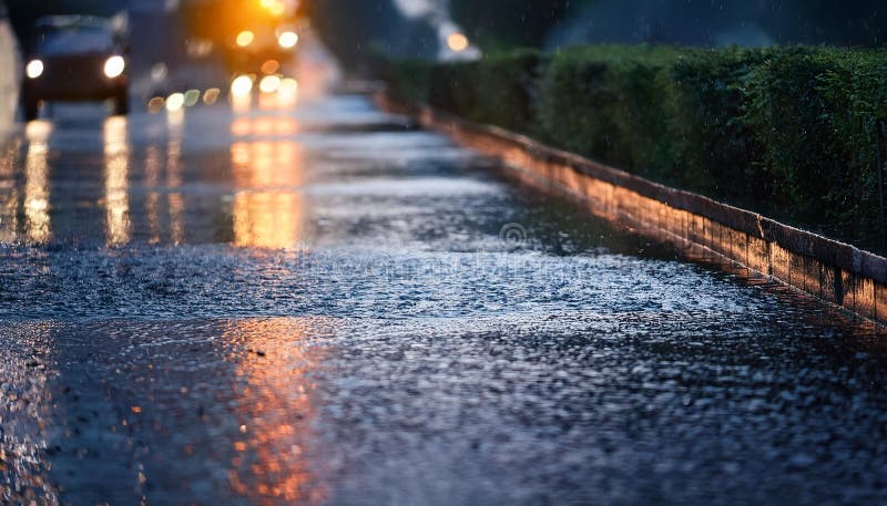Pluie coulant vers le bas de l'égout ai généré illustration de vecteur