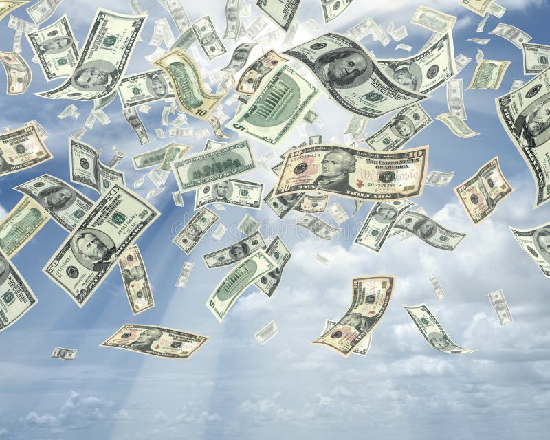 Pluie des dollars image stock. Image du dollars, loterie 1963543