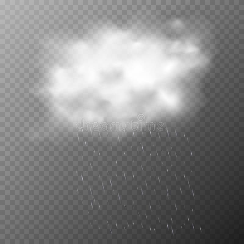 Pluie et nuage blanc d'isolement sur le fond transparent illustration libre de droits Pluie et nuage blanc d'isolement sur le fond transparent illustration libre de droits