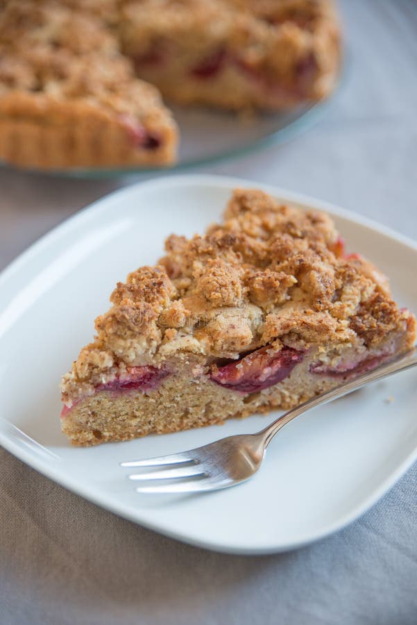 Plum Almond Cake stock image. Image of ready, almond 46545323