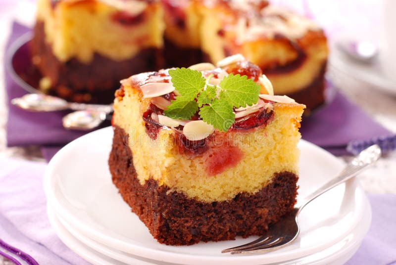 Plum cake with almonds