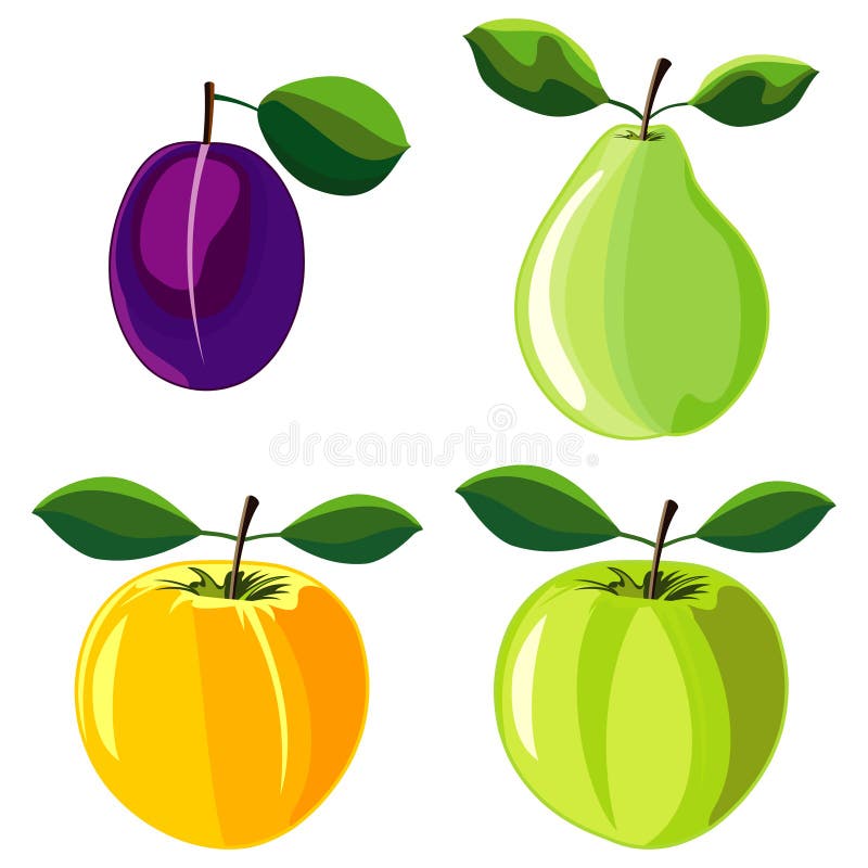 Plum pear apple stock vector. Illustration of blue, fruits 18801755