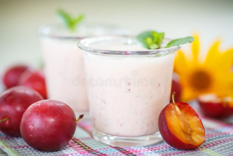 Plum smoothie stock image. Image of beverage, fruit, natural 42544971