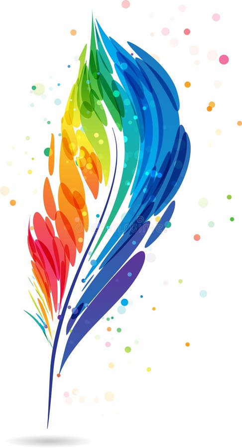 Pluma colorida de la pluma ilustración del vector Pluma colorida de la pluma ilustración del vector