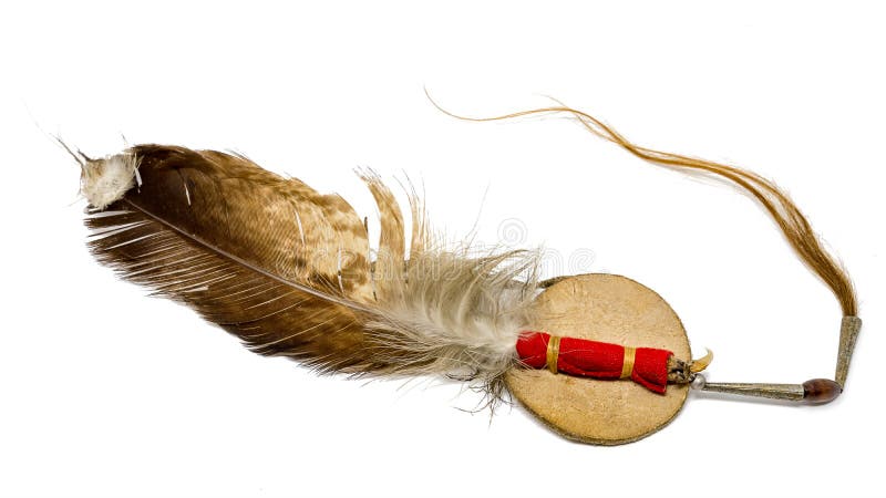Pluma de Eagle con el pelo del caballo como accesorio indio del pelo