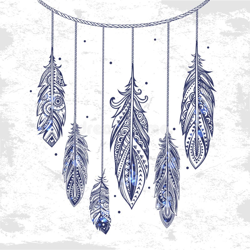 Pluma tribal étnica del vintage inconsútil Estilo bohemio libre illustration Pluma tribal étnica del vintage inconsútil Estilo bohemio libre illustration