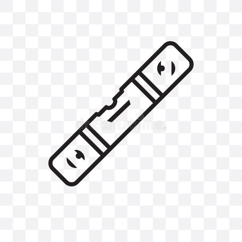 Plumb Rule Tool Vector Linear Icon Isolated on Transparent Background