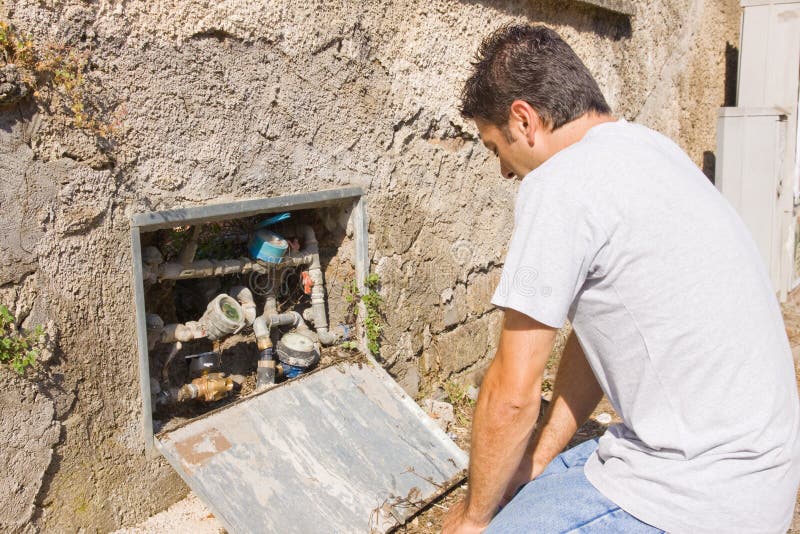 Plumber at work royalty free stock images