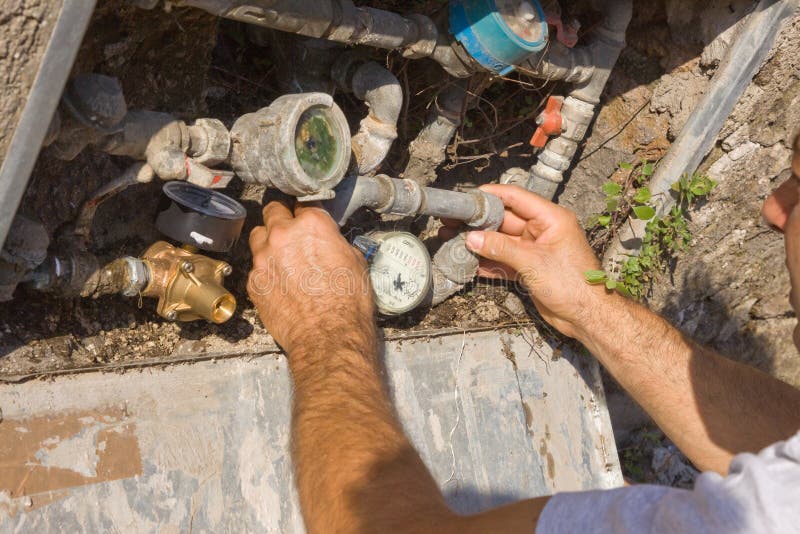 Plumber at work royalty free stock image