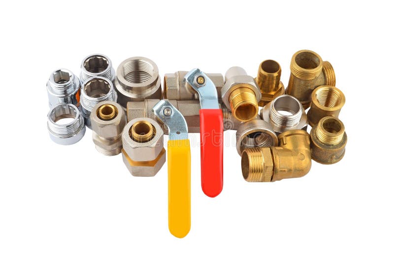 Plumbing fitting and tap stock image. Image of plumbing 108345739