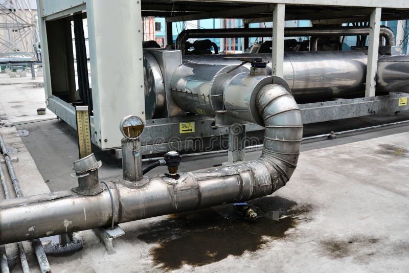 Plumbing for HVAC stock image. Image of boiler, water 68104007