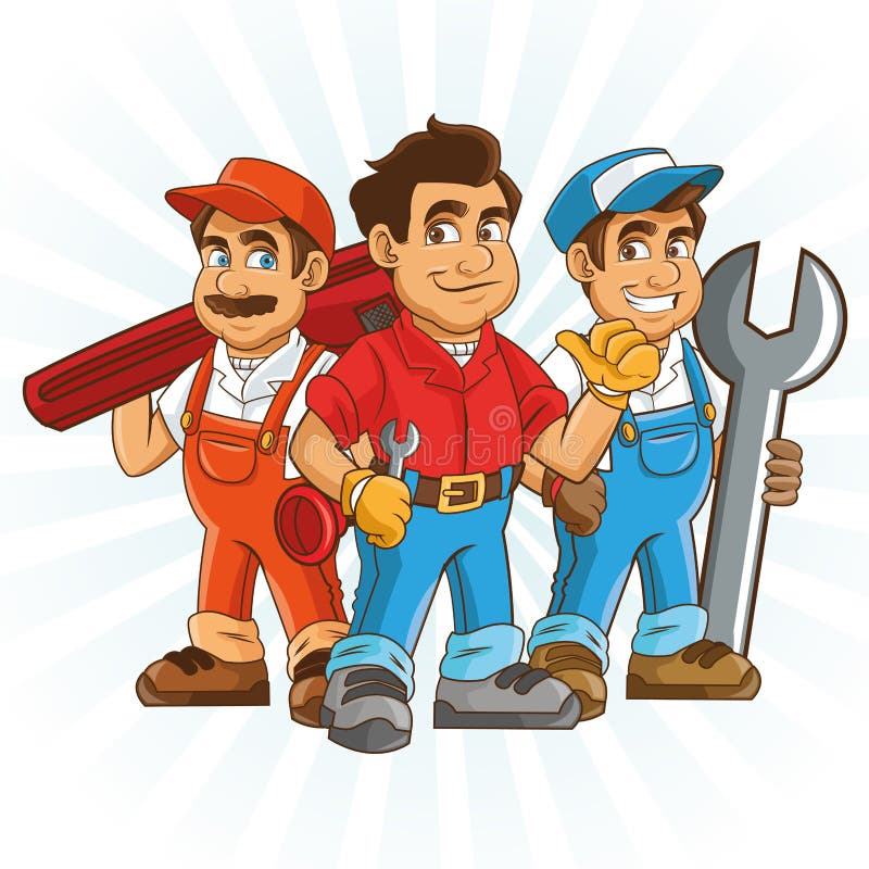 Plumbing Service. Plumber Cartoon Design. Graphic Stock Illustration ...