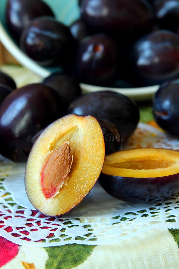Plums, With Sliced Halfplum Stock Image Image of healthy, fruit 1179037