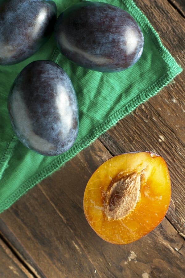 Plums on Wood stock image. Image of prunus, close, prune 20842175