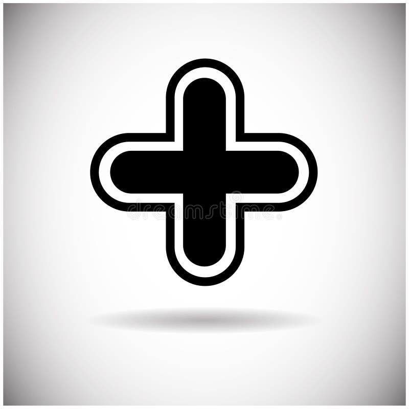 Plus Icon Web Cross Button stock illustration