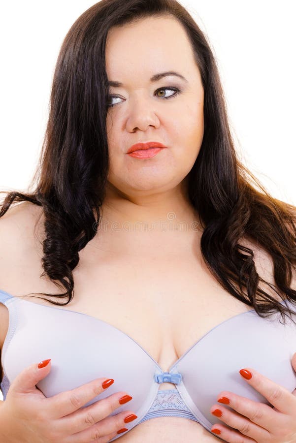 Big woman wearing bra stock image. Image of mature, chubby - 204158767