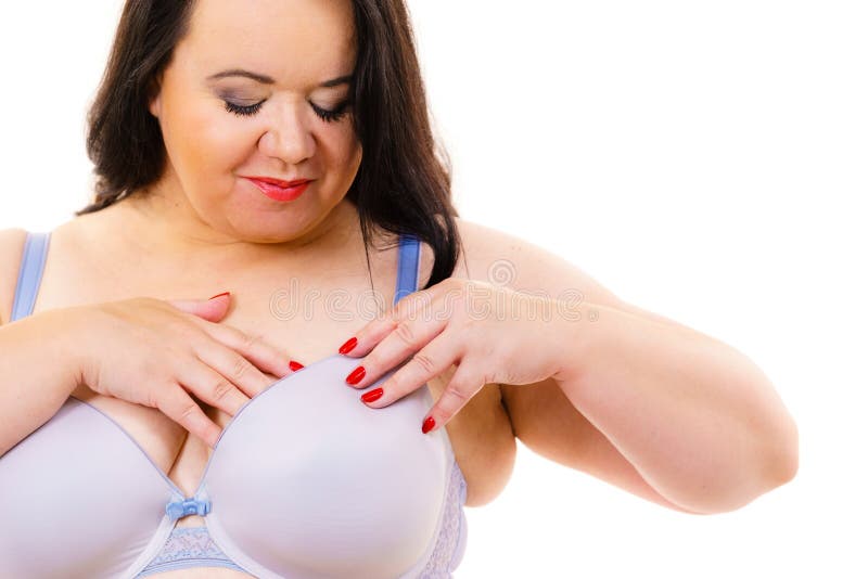 Fat Woman Big Breast Wearing Bra Stock Image - Image of lingerie,  brafitting: 167337171