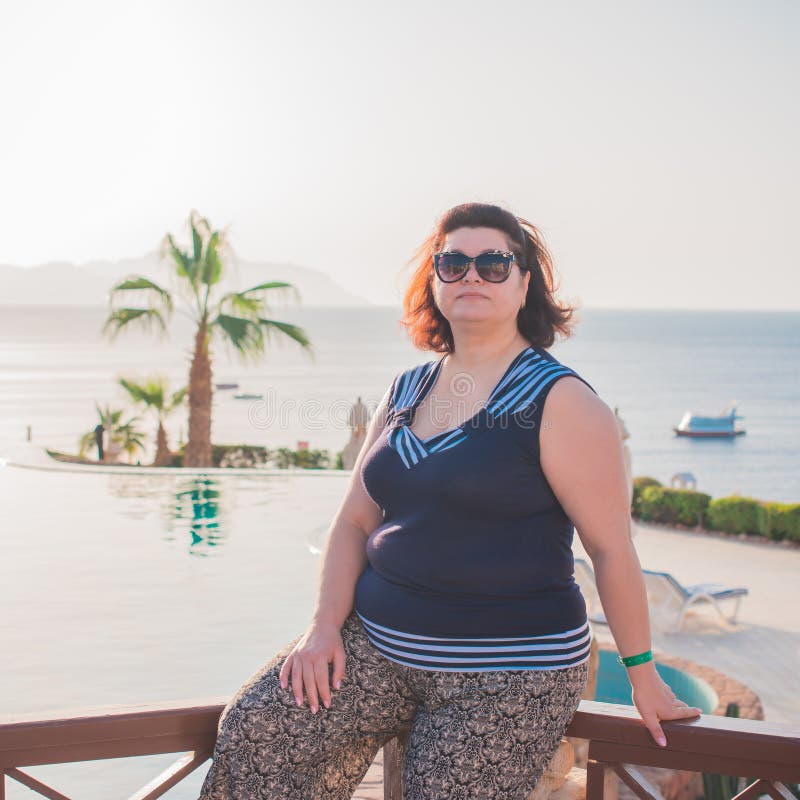 Plus Size Lady At Vacation In Egypt Stock Image Image Of Adult Lady 217183047