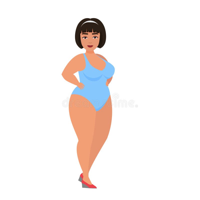 Premium Vector  Underwear concept with people scene in flat design curvy  woman posing in beautiful lingerie nearby mirror body positive and plus  size female vector illustration with character situation for web