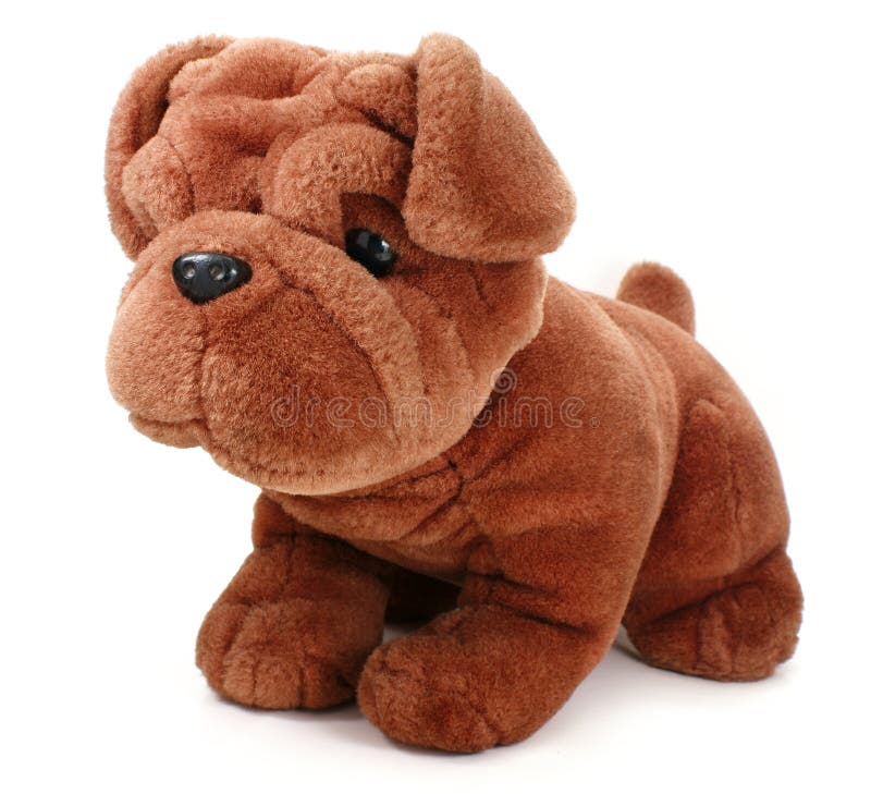 Plush dog. Children's toy brown plush dog royalty free stock image Plush dog. Children's toy brown plush dog royalty free stock image