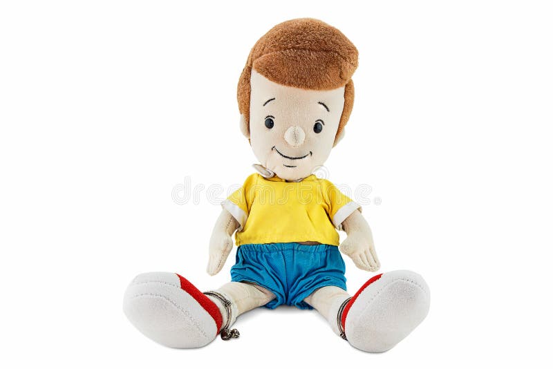 Plush Baby Boy Doll Isolated on White Background Stock Image Image of