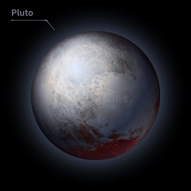 Pluto ο ρεαλιστικός πλανήτης είναι απομονωμένος στον κοσμικό ουρανό στο σκοτάδι του γαλαξία διανυσματική απεικόνιση