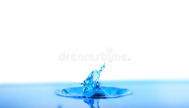 Pluśnięcie błękitne wody z kroplami na białym tle obrazy royalty free Pluśnięcie błękitne wody z kroplami na białym tle obrazy royalty free