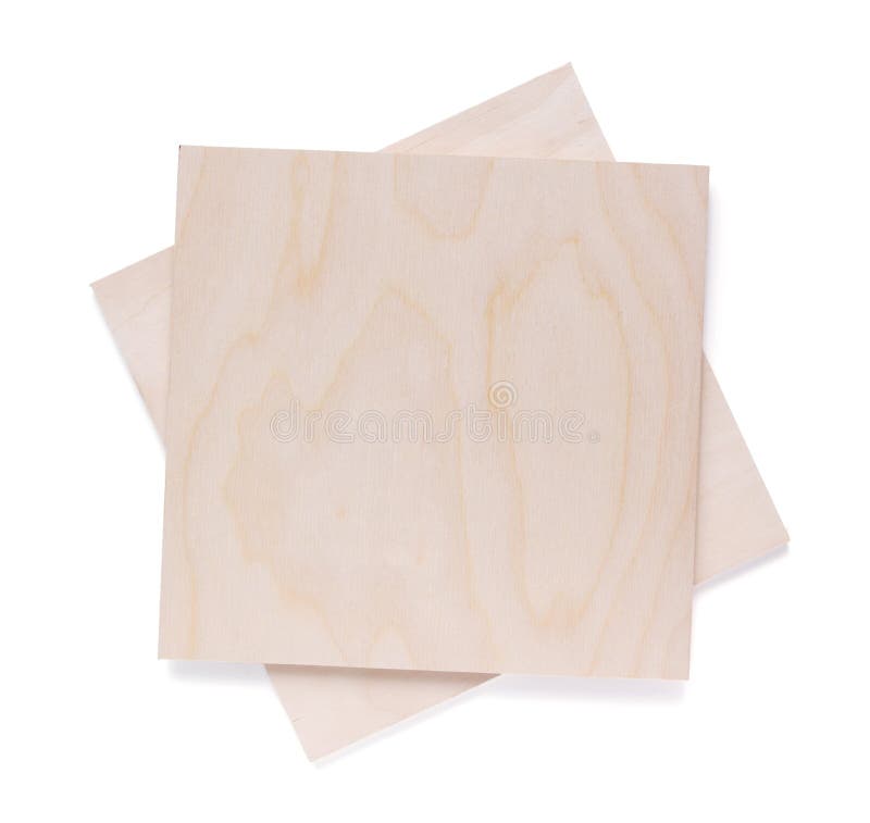 Plywood Boards Isolated at White Background. Stack of Plywood Pieces on
