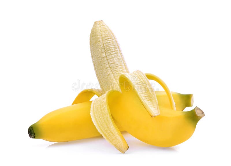 Plátano Pelado Aislado En Blanco Foto de archivo - Imagen de fruta