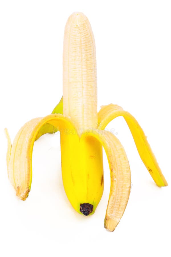 Plátano pelado frontal. imagen de archivo. Imagen de ensalada - 20090135