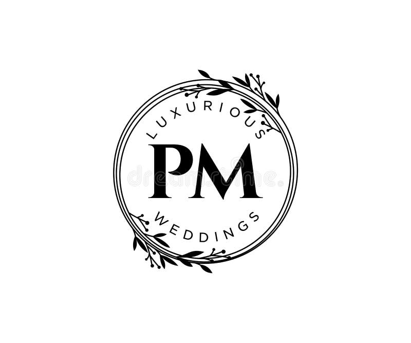 wedding monogram pm logo design