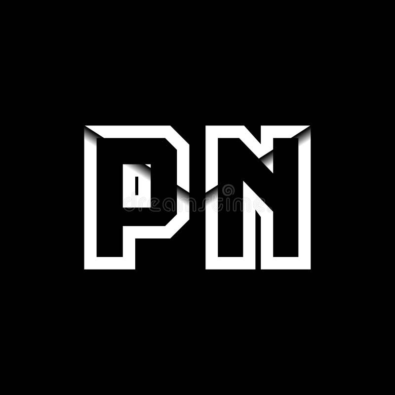 PN Monogram Envelope Shape Style stock illustration