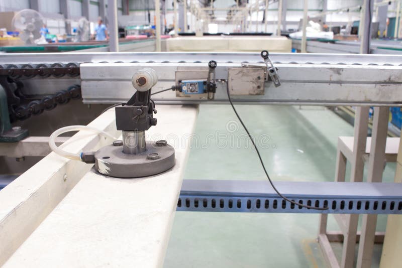 Pneumatic Cylinders Use On Production Line In Industry Stock Photo