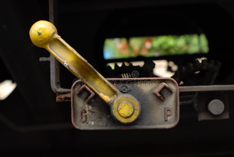 Pneumatic or hydraulic switch on train freight wagon royalty free stock photography Pneumatic or hydraulic switch on train freight wagon royalty free stock photography