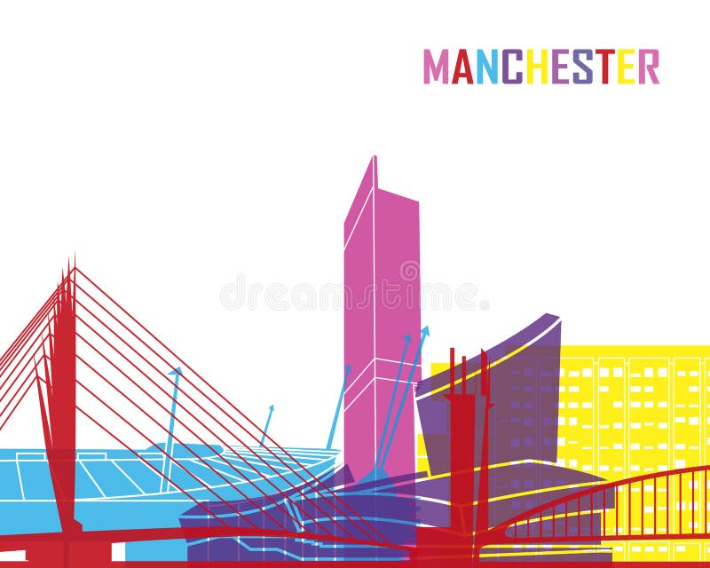 Manchester skyline pop in editable vector file. Manchester skyline pop in editable vector file