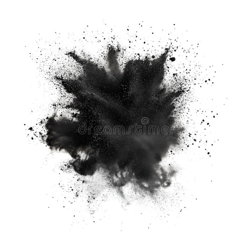 PNG Black Powder Splash in air på transparent bakgrund, Ai-genererad vektor illustrationer