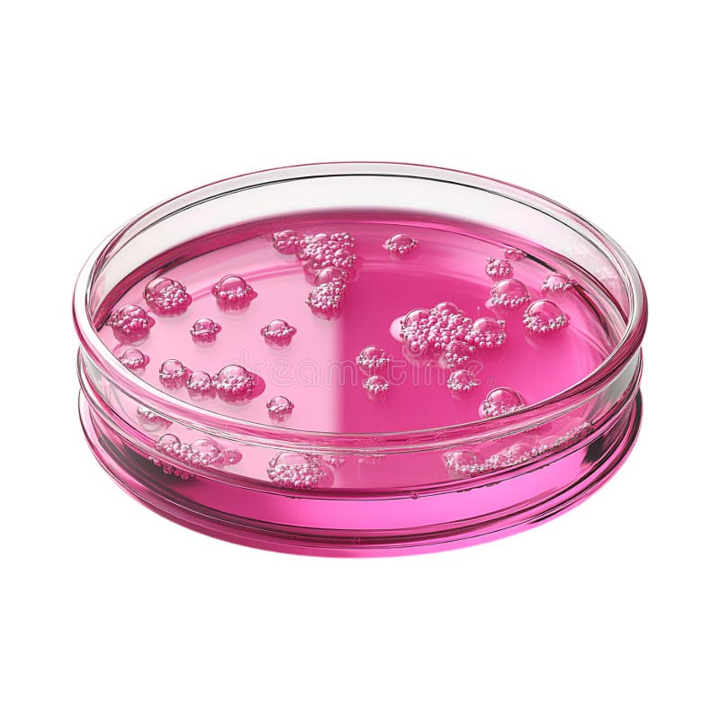 PNG 3D Rendering Minimalist Cartoon Style Pink Petri Dish Against Transparent Background for Science Illustrations Laboratory stock illustration