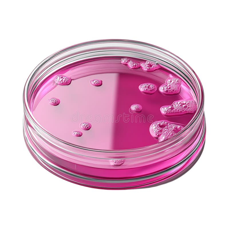 PNG 3D Rendering Minimalist Cartoon Style Pink Petri Dish Against Transparent Background for Science Illustrations Laboratory stock illustration